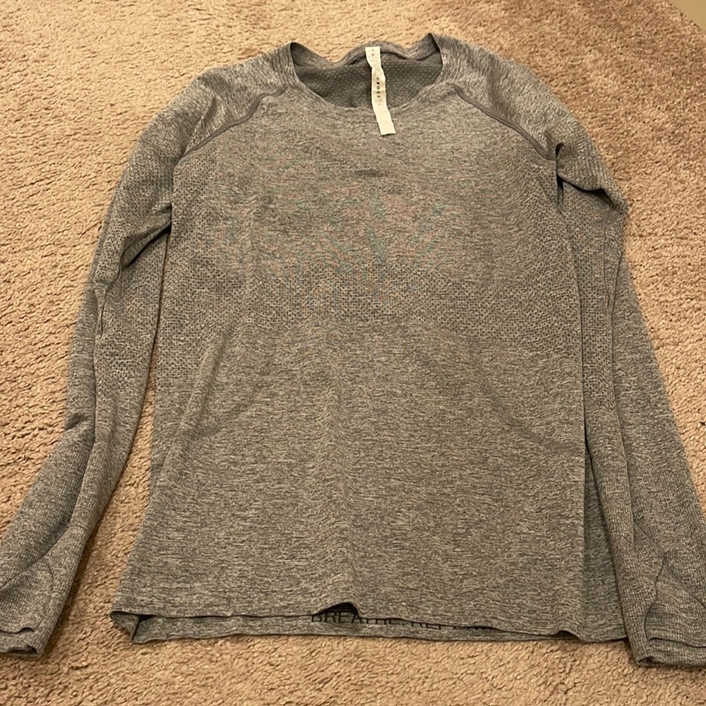 Grey lululemon top size 10